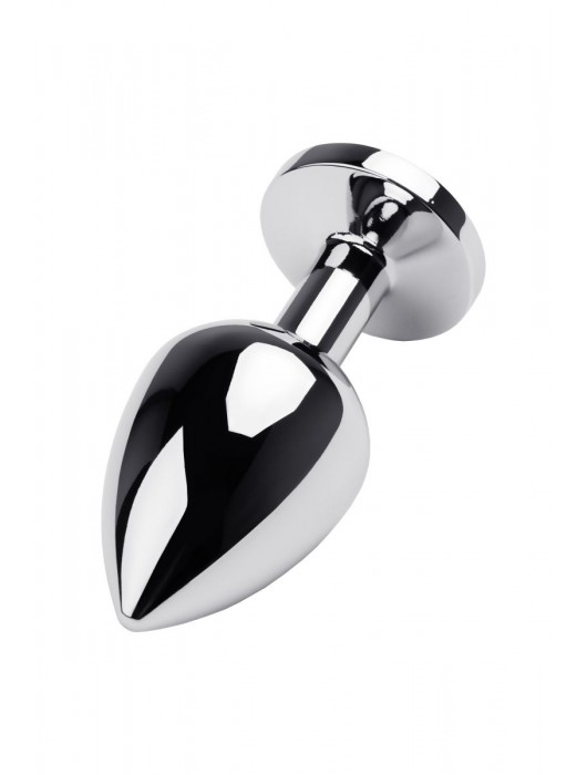 Серебристая коническая анальная пробка с красным кристаллом - 8 см. - ToyFa - купить с доставкой в Люберцах