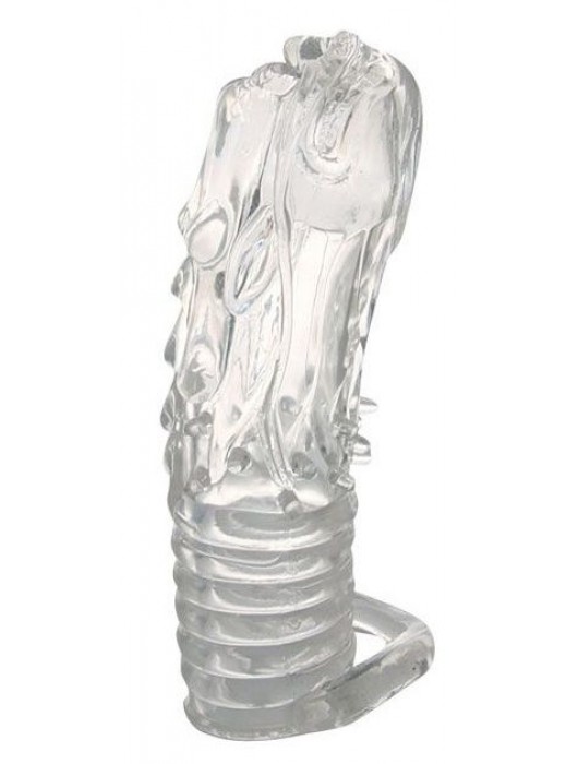 Закрытая прозрачная насадка в форме дракона с креплением-колечком - 14 см. - Erowoman-Eroman - в Люберцах купить с доставкой