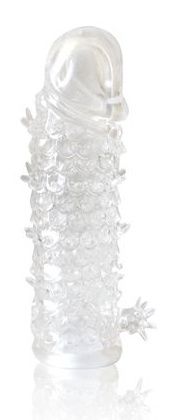 Закрытая прозрачная рельефная насадка Crystal sleeve - 13 см. - Erowoman-Eroman - в Люберцах купить с доставкой