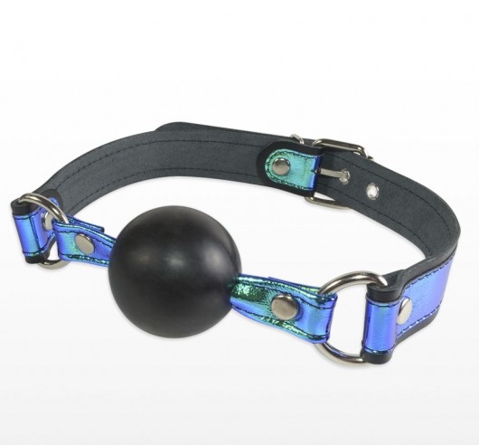 Кляп-шарик на чёрно-синих ремешках - Sitabella - купить с доставкой в Люберцах