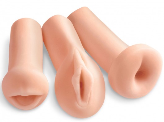Комплект из 3 мастурбаторов All 3 Holes: вагина, анус, ротик - Pipedream - в Люберцах купить с доставкой