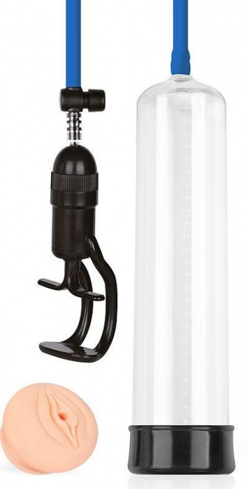 Прозрачная вакуумная помпа Sex Expert с насадкой-вагиной - Sex Expert - в Люберцах купить с доставкой