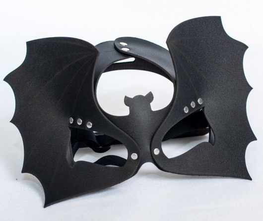 Черная кожаная маска на глаза  Летучая мышь - Sitabella - купить с доставкой в Люберцах