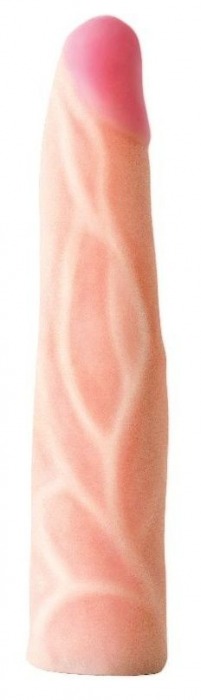 Телесная насадка с венками на Harness с коннектором GREEN LINE - 18 см. - LOVETOY (А-Полимер) - купить с доставкой в Люберцах