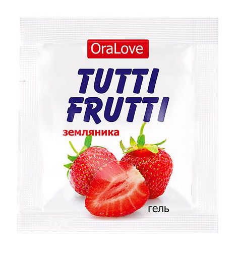 Пробник гель-смазки Tutti-frutti с земляничным вкусом - 4 гр. - Биоритм - купить с доставкой в Люберцах