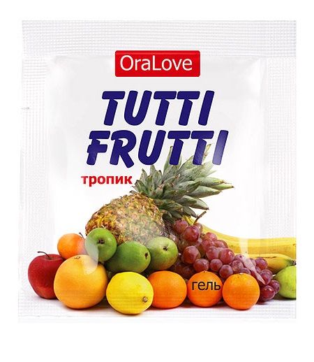 Пробник гель-смазки Tutti-frutti со вкусом тропических фруктов - 4 гр. - Биоритм - купить с доставкой в Люберцах
