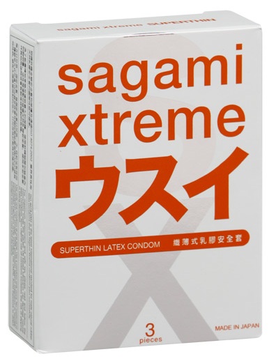 Ультратонкие презервативы Sagami Xtreme SUPERTHIN - 3 шт. - Sagami - купить с доставкой в Люберцах