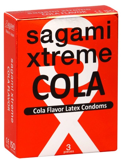 Ароматизированные презервативы Sagami Xtreme COLA - 3 шт. - Sagami - купить с доставкой в Люберцах