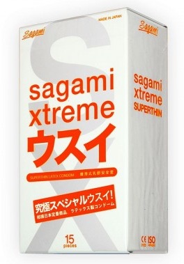 Ультратонкие презервативы Sagami Xtreme SUPERTHIN - 15 шт. - Sagami - купить с доставкой в Люберцах