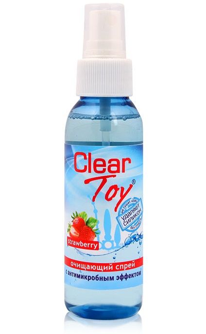 Очищающий спрей для игрушек CLEAR TOY Strawberry - 100 мл. - Биоритм - купить с доставкой в Люберцах