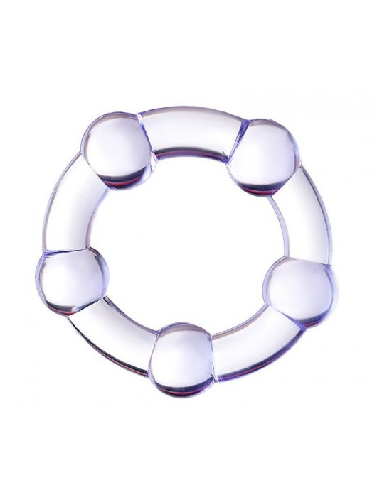 Фиолетовое эрекционное кольцо на пенис с бусинами - Штучки-дрючки - в Люберцах купить с доставкой