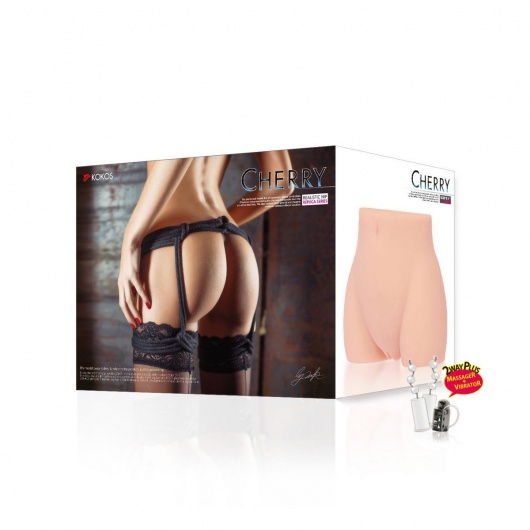 Мастурбатор-полуторс Cherry с вибрацией и двумя любовными тоннелями - KOKOS - в Люберцах купить с доставкой