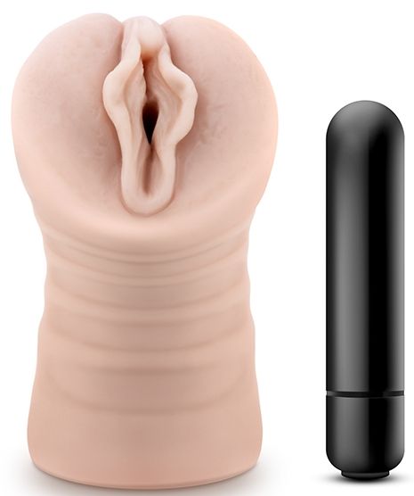 Телесный мастурбатор-вагина с вибропулей Ashley - Blush Novelties - в Люберцах купить с доставкой