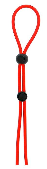 Красное лассо на пенис с двумя бусинами STRETCHY LASSO CAGE - Dream Toys - в Люберцах купить с доставкой