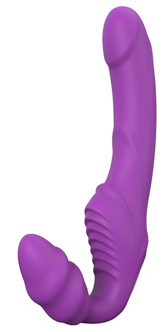 Фиолетовый безремневой вибрострапон DOUBLE DIPPER - Dream Toys - купить с доставкой в Люберцах