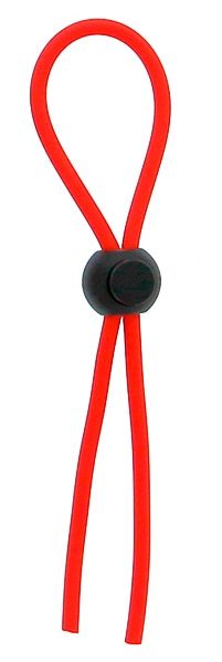 Красное эрекционное лассо с одной бусиной-утяжкой STRETCHY THIN LASSO - Dream Toys - в Люберцах купить с доставкой