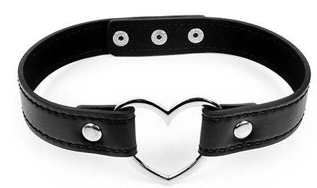 Черный ошейник с сердечком - Notabu - купить с доставкой в Люберцах