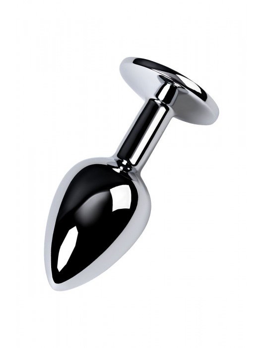 Серебристая конусовидная анальная пробка с фиолетовым кристаллом - 7 см. - ToyFa - купить с доставкой в Люберцах