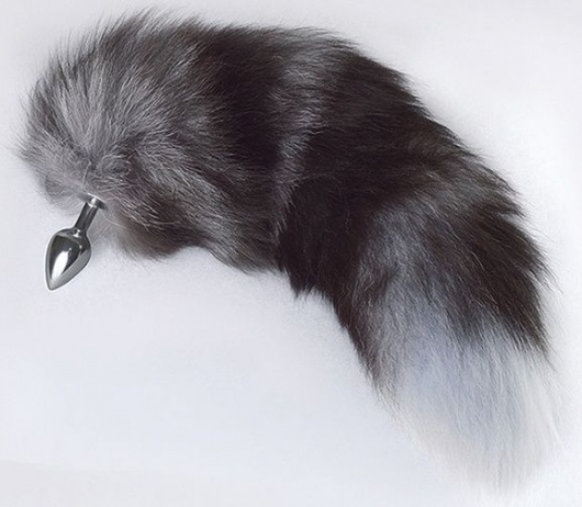 Серебристая анальная пробка с пушистым хвостом - Sitabella - купить с доставкой в Люберцах
