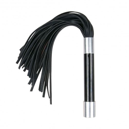 Черная плеть Easytoys Flogger With Metal Grip - 38 см. - Easy toys - купить с доставкой в Люберцах