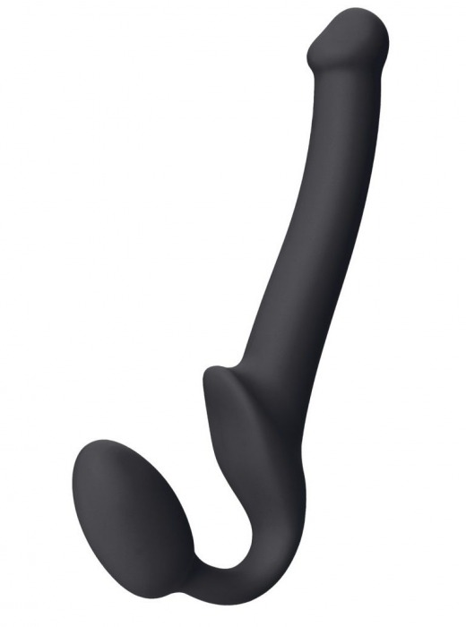 Черный безремневой страпон Silicone Bendable Strap-On S - Strap-on-me - купить с доставкой в Люберцах