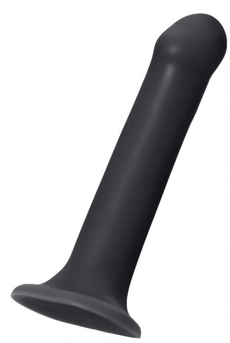 Черный фаллос на присоске Silicone Bendable Dildo XL - 20 см. - Strap-on-me - купить с доставкой в Люберцах