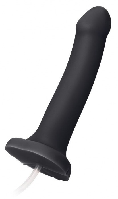 Черный фаллос с имитацией эякуляции Silicon Cum Dildo L - 19,6 см. - Strap-on-me - купить с доставкой в Люберцах