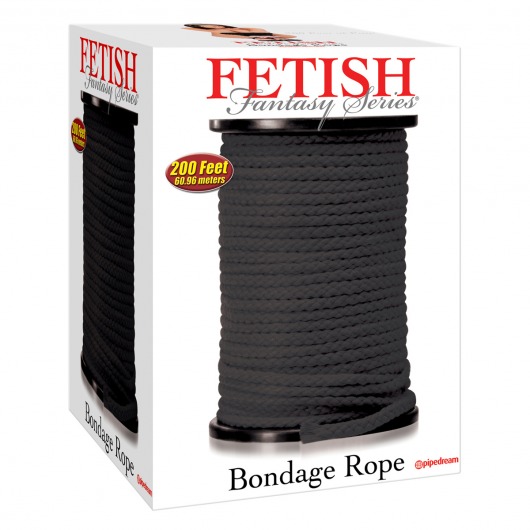 Черная веревка для связывания Bondage Rope - 60,9 м. - Pipedream - купить с доставкой в Люберцах