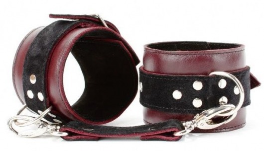 Бордовые наручники Ladys Arsenal на карабинах - БДСМ Арсенал - купить с доставкой в Люберцах