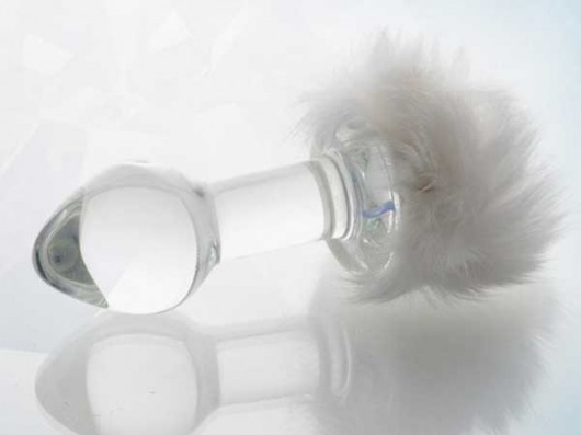 Стеклянная анальная втулка с хвостиком - 9,5 см. - Sexus - купить с доставкой в Люберцах