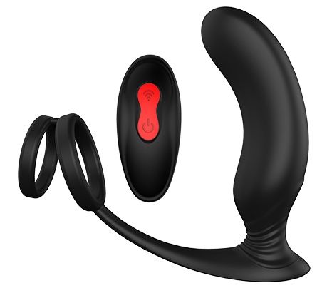Черный массажер простаты REMOTE P-PLEASER - Dream Toys - в Люберцах купить с доставкой