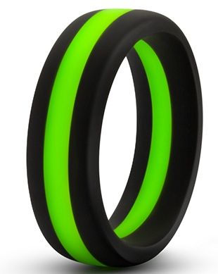 Черно-зеленое эрекционное кольцо Silicone Go Pro Cock Ring - Blush Novelties - в Люберцах купить с доставкой