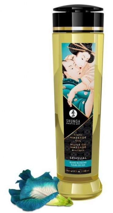 Массажное масло Sensual с цветочным ароматом - 240 мл. - Shunga - купить с доставкой в Люберцах