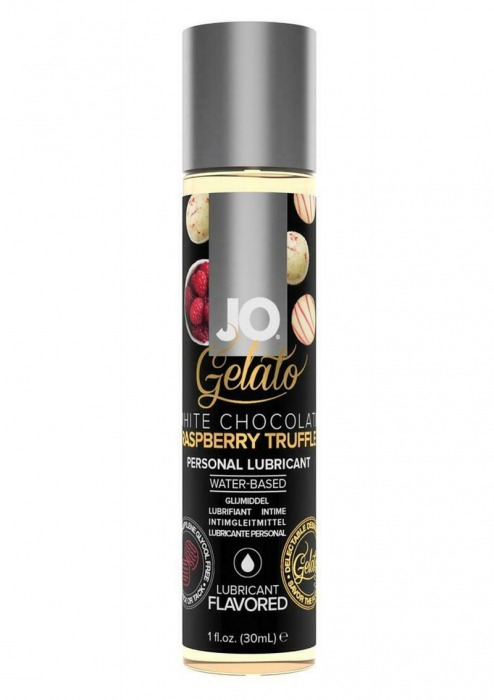 Лубрикант с ароматом трюфелей из белого шоколада и малины JO GELATO WHITE CHOCOLATE RASPBERRY TRUFFLE - 30 мл. - System JO - купить с доставкой в Люберцах