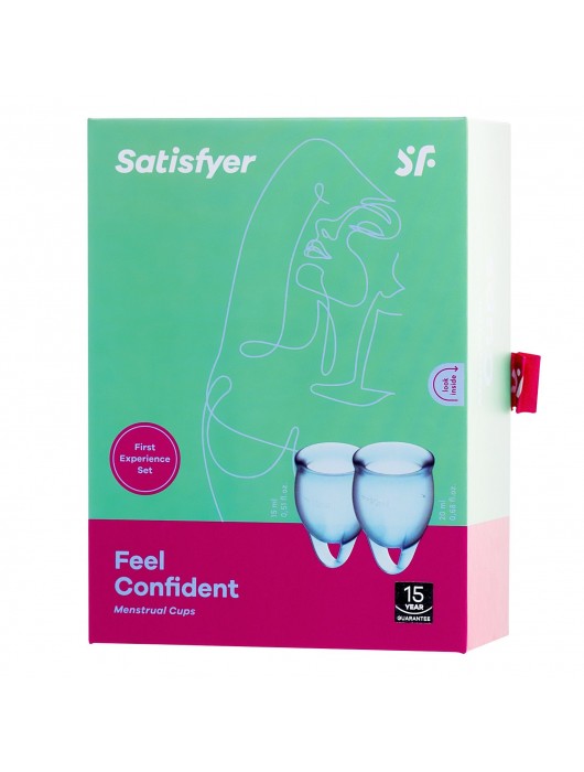 Набор голубых менструальных чаш Feel confident Menstrual Cup - Satisfyer - купить с доставкой в Люберцах