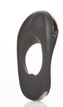 Черное эрекционное виброкольцо с двумя виброэлементами ATOM PLUS - Hot Octopuss - в Люберцах купить с доставкой