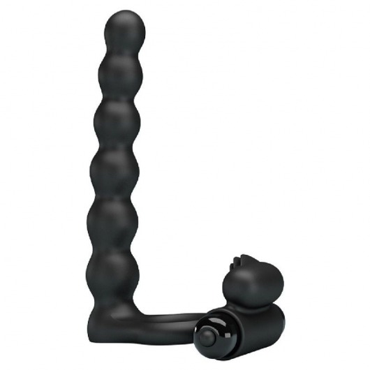 Черная насадка для двойной стимуляции Hercules Penis Sheath III - 15,3 см. - Baile - купить с доставкой в Люберцах