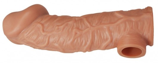 Телесная насадка на фаллос с фиксацией мошонки EXTREME SLEEVE - 15,6 см. - KOKOS - в Люберцах купить с доставкой