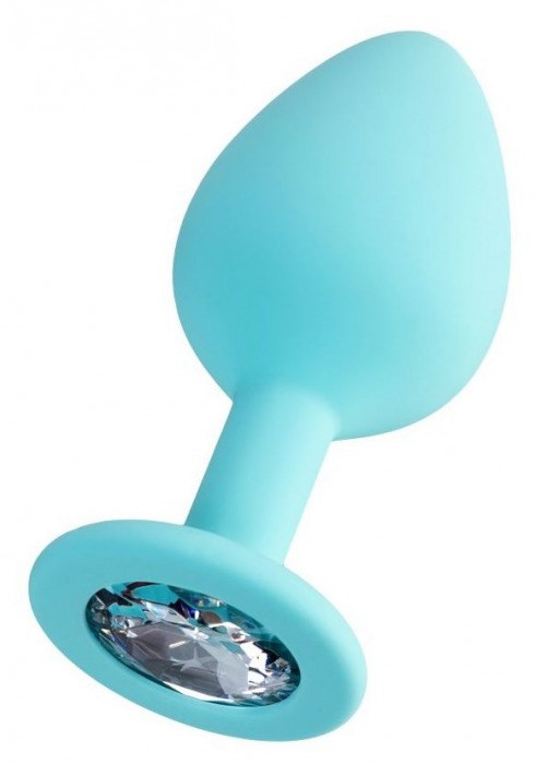 Мятная анальная втулка Brilliant с прозрачным кристаллом - 8 см. - ToyFa - купить с доставкой в Люберцах