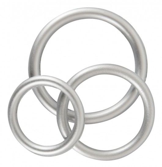 Набор из 3 эрекционных колец под металл Metallic Silicone Cock Ring Set - Orion - в Люберцах купить с доставкой