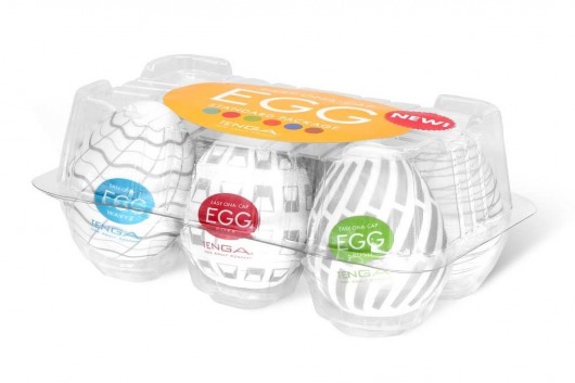 Набор из 6 мастурбаторов Tenga EGG Easy Beat с различным рельефом - Tenga - в Люберцах купить с доставкой