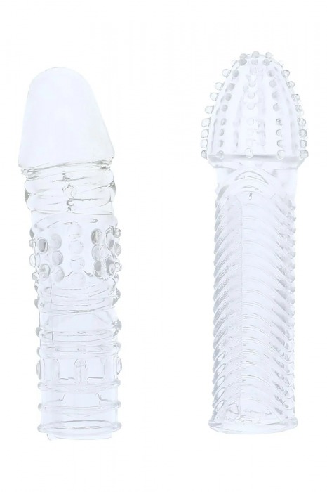 Комплект из 2 прозрачных насадок на пенис PENIS EXTENDER PACK - Dream Toys - в Люберцах купить с доставкой