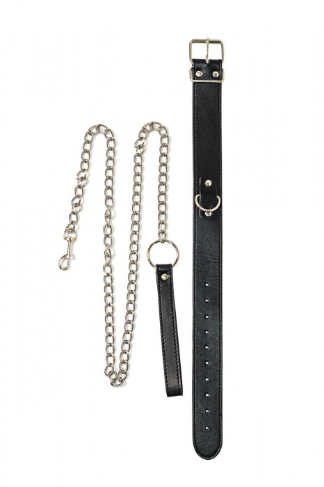 Черный ошейник с поводком Wild - Lola Games - купить с доставкой в Люберцах