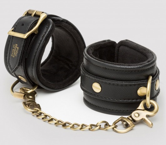 Черные наручники Bound to You Faux Leather Wrist Cuffs - Fifty Shades of Grey - купить с доставкой в Люберцах