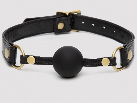 Черный кляп-шар Bound to You Faux Leather Ball Gag - Fifty Shades of Grey - купить с доставкой в Люберцах