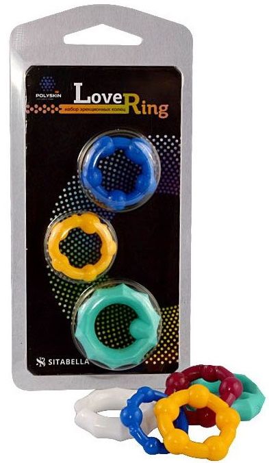 Набор из 3 цветных эрекционных колец Love Ring - Sitabella - в Люберцах купить с доставкой