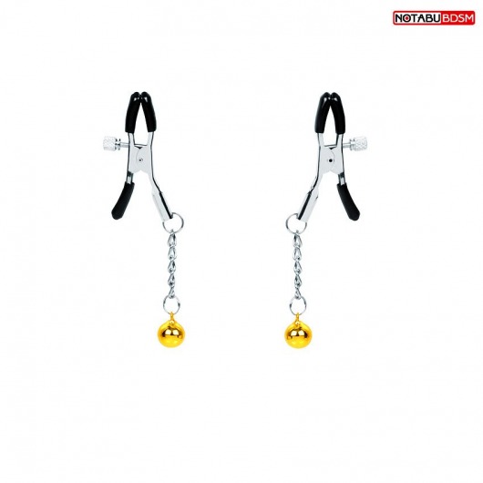 Оригинальные зажимы на соски с желтыми шариками - Notabu - купить с доставкой в Люберцах