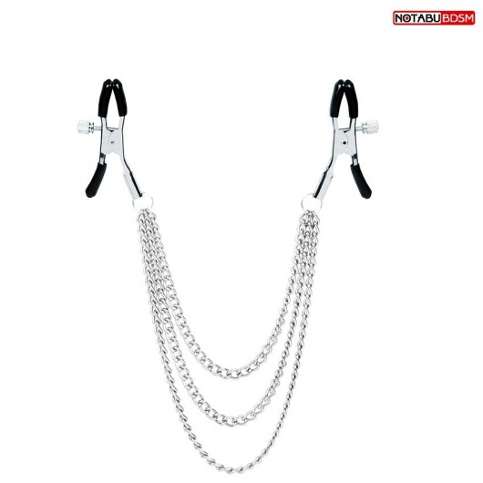 Оригинальные зажимы на соски с тройной цепочкой - Notabu - купить с доставкой в Люберцах