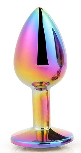 Голографическая анальная втулка с радужным кристаллом - 7,1 см. - Dream Toys - купить с доставкой в Люберцах