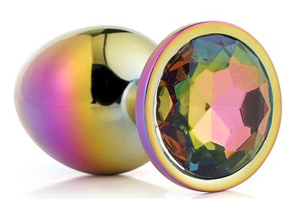 Голографическая анальная втулка с радужным кристаллом - 7,1 см. - Dream Toys - купить с доставкой в Люберцах